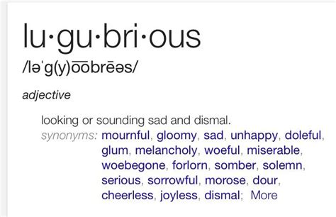 Lugubrious | Unusual words, Uncommon words, Weird words