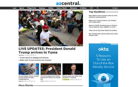 The Republic's azcentral.com website has a new look