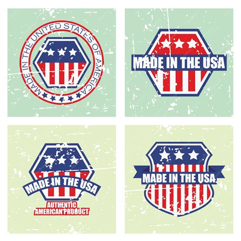 Premium Vector | Set of made in usa labels, grunge effect