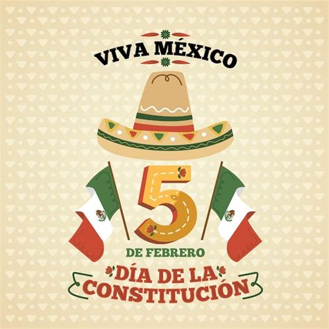 Premium Vector | Constitution day mexico hand drawn