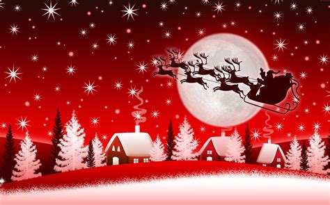 Silhouette of Santa Claus and reindeer HD wallpaper | Wallpaper Flare