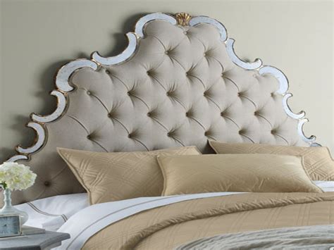 Marvelous White Velvet Tufted Headboard With Antique White Wooden Frames Master Bedding As W ...