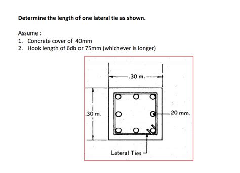 Solved Determine the length of one lateral tie as shown. | Chegg.com