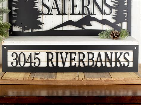 Custom Family Name Sign - House Address Sign - Metal Laser Cut Sign