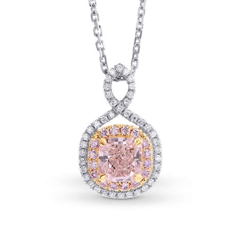 Light Pink Radiant Diamond Halo Pendant, SKU 211005 (0.86Ct TW)