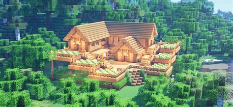 Minecraft Large Oak Wood Survival Starter House Ideas and Design