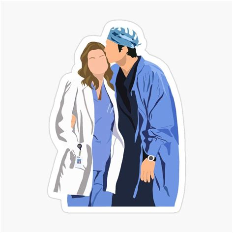 Meredith and Derek Sticker by millycunliffe in 2021 | Greys anatomy ...