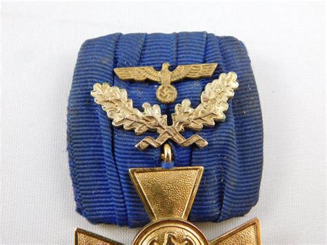 WWII German Heer 40 Year Long Service Medal 1st Class OakLeaves - Trade In Military