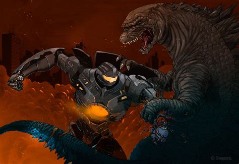 Gipsy Danger Vs. Godzilla by Drawmurai on DeviantArt