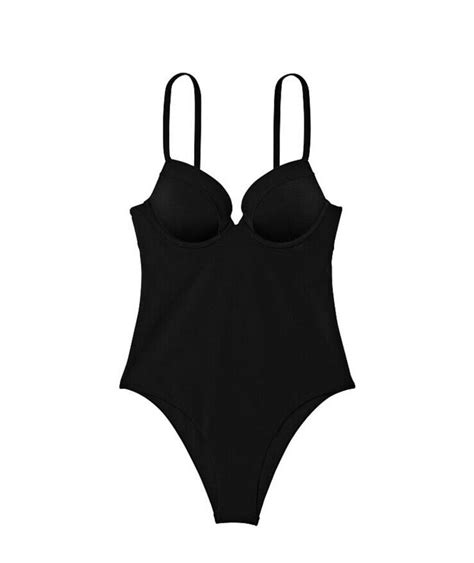 Victoria's Secret Women’s Swim Sexy Tee Push-Up One-Piece Swimsuit Black Small | eBay