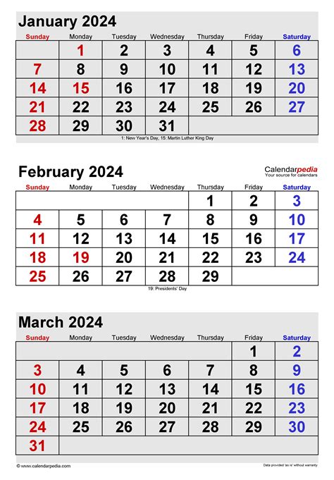 2024 Calendar February March & - Holiday 2024 Calendar