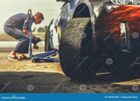 Preparing of Sport Car for Drift Race Stock Photo - Image of ...