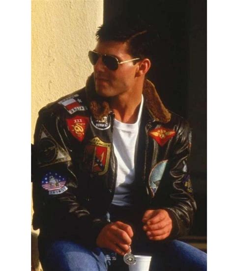 Maverick Tom Cruise Top Gun Leather Jacket with Patches - Jackets Masters