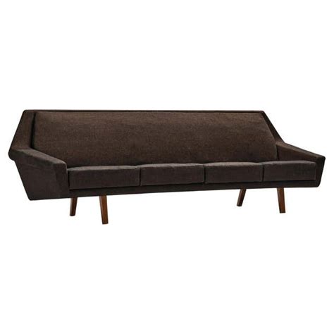 Scandinavian Sofa with Sculptural Frame in Stained Wood For Sale at 1stDibs