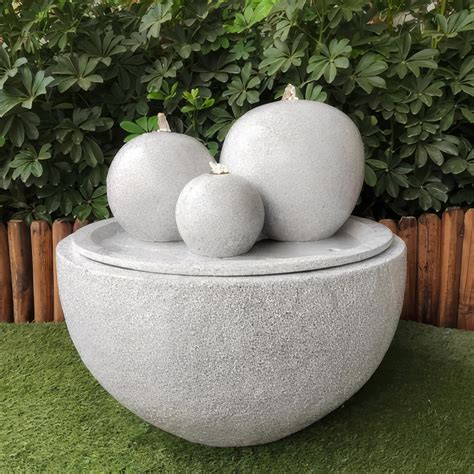 3 Balls With Bowl Base Water Fountain - White | ArchiPro NZ