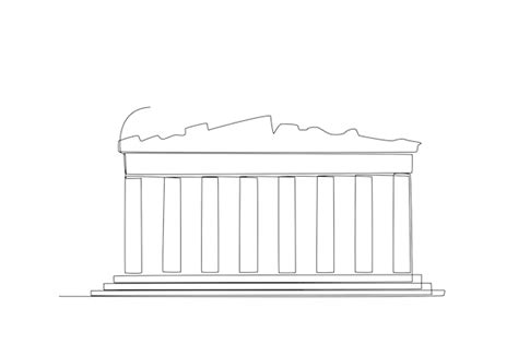 Premium Vector | Acropolis in athens greece line art