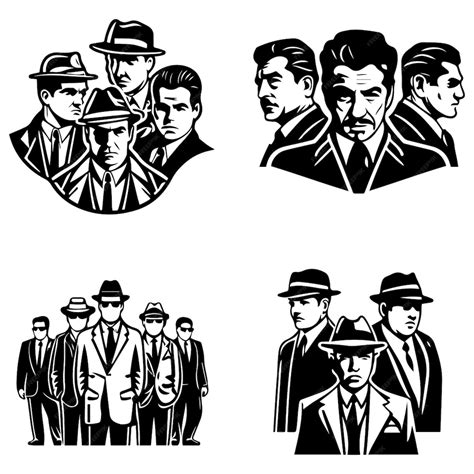 Premium Vector | Mafia silhouette vector detective silhouette vector ...