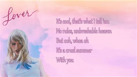 Cruel Summer - Taylor Swift (Lyrics) - YouTube