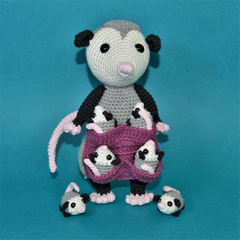 Opossum With Babies Crochet Pattern Amigurumi PDF - Etsy Canada in 2024 | Crochet patterns ...