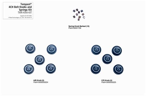 Tempest 4CH BeltStation Parts Knobs and Springs Kit
