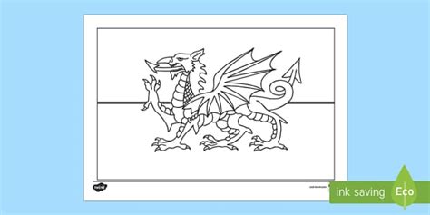 Welsh Flag Coloring Page (Teacher-Made) - Twinkl