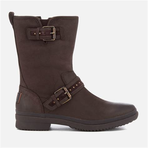 Lyst - Ugg Women's Jenise Waterproof Leather Biker Boots in Brown