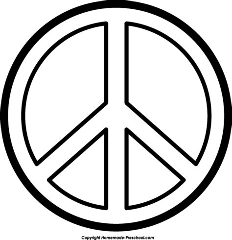 Peace sign clip art black and white free clipart - Clipartix