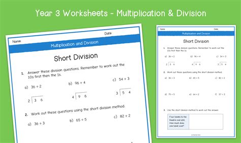 Year 3 | Short Division (Bus Stop Method) Worksheets | KS2 Division ...