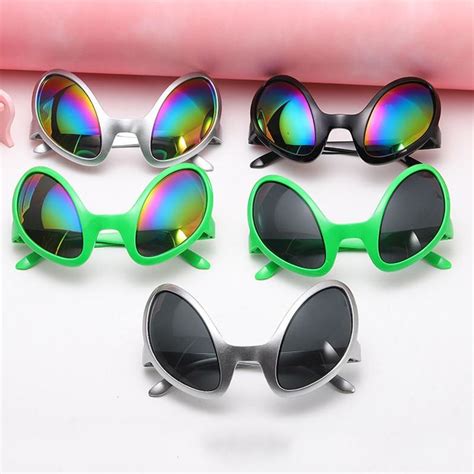 2021 Fashion Alien Shaped Sunglasses Halloween Funny Glasses Pilot Vintage Retro Glasses Cosplay ...