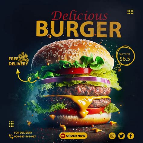 Amazing Delicious Burger Poster | PSD Free Download - Pikbest