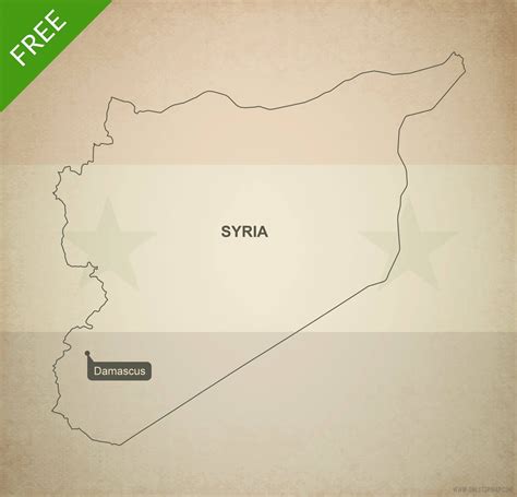 Free Vector Map of Syria Outline | One Stop Map