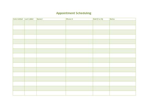 Appointment scheduling template | Templates at allbusinesstemplates.com