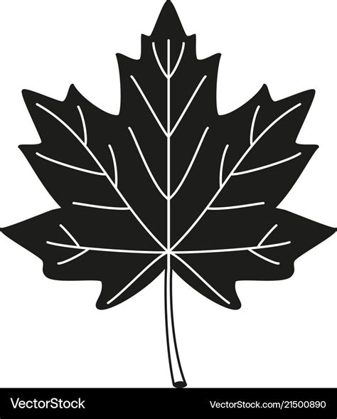 Black and white maple leaf silhouette Royalty Free Vector