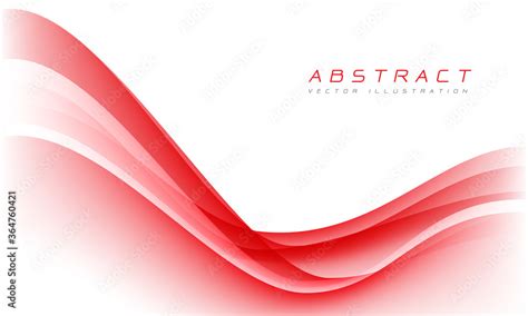 Abstract red wave curve on white blank space luxury design modern background vector illustration ...