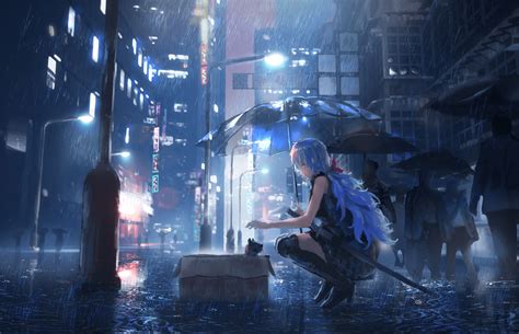 Anime Rain Girl Umbrella Wallpapers - Wallpaper Cave