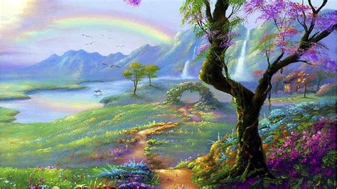 Rainbow Forest, colorful, forest, fantasy, rainbow, HD wallpaper | Peakpx