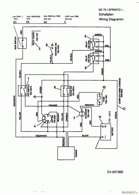 Yard-Man Lawn tractors Beetle 13A-310-643 (1997) Wiring diagram Spareparts