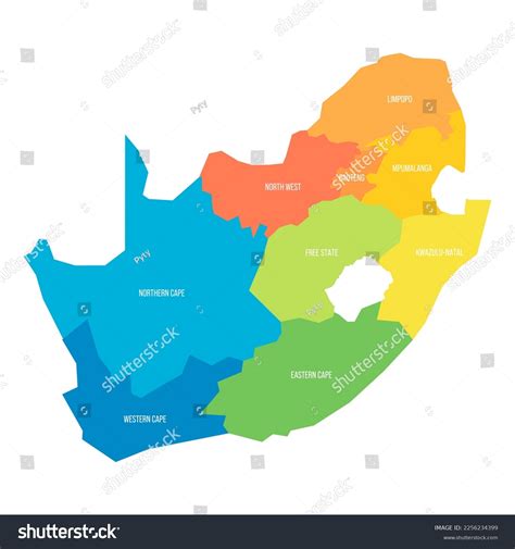 South Africa Political Map Administrative Divisions Stock Vector (Royalty Free) 2256234399 ...