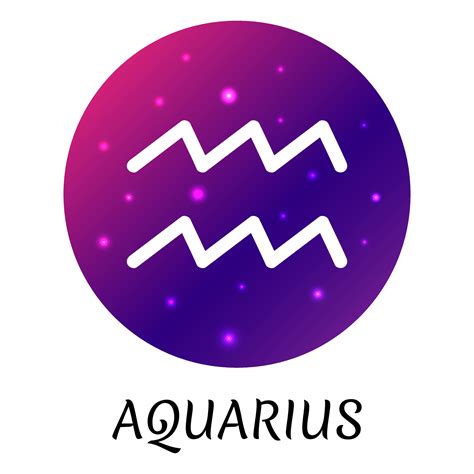 Zodiac sign Aquarius isolated. Vector icon. Zodiac symbol with starry gradient design ...