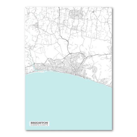 Brighton City Print Brighton Map Print Map of Brighton City - Etsy