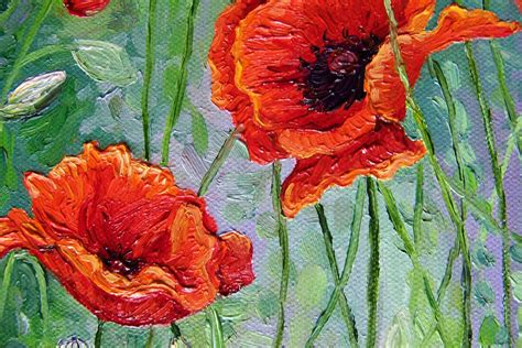 Audra's Oil Paintings: Red Poppies (2011), 8 x 10"