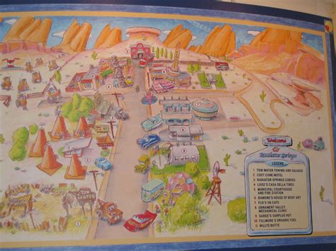 RADIATOR SPRINGS MAP ( Disney Pixar CARS ) | Disney cars, Disney pixar ...