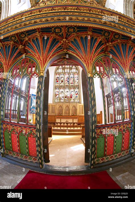 Rood Screen, St Andrew's Church, Cullompton, Devon, UK Stock Photo - Alamy