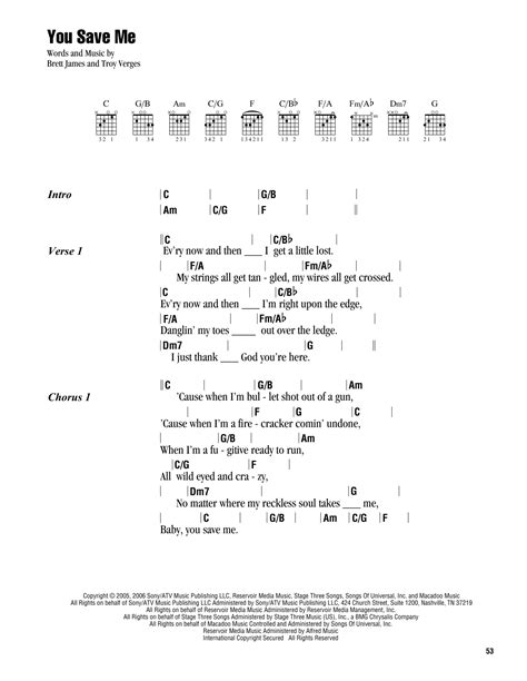 You Save Me by Kenny Chesney - Guitar Chords/Lyrics - Guitar Instructor