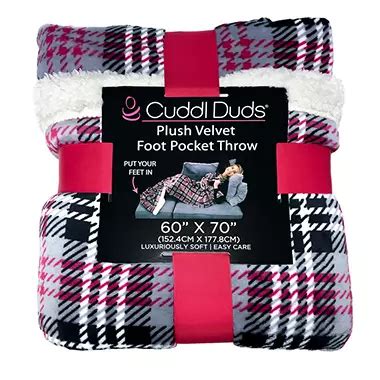 Cuddl Duds Plush Velvet Foot Pocket Throw (60" x 70") - Sam's Club