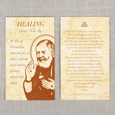 St. Padre Pio of Pietrelcina - Healing Prayer Card | The Catholic Company®