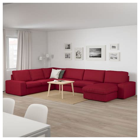KIVIK Sectional, 5-seat - with chaise, Orrsta red | Ikea sofa, Ikea ...