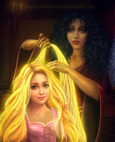 Rapunzel and Mother Gothel by yourpsychotherapist on DeviantArt