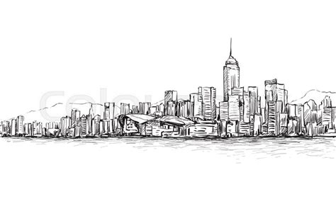 Hong Kong Skyline Drawing at PaintingValley.com | Explore collection of ...