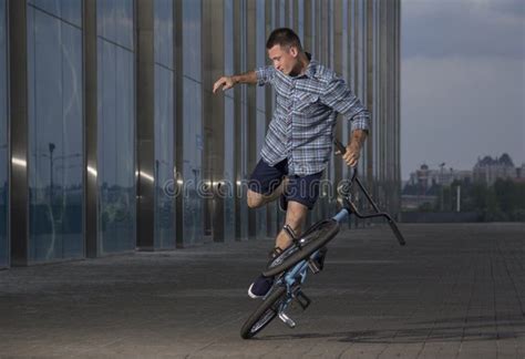 Bmx Freestyle. a Man on Bmx Doing Tricks. Stock Image - Image of ...